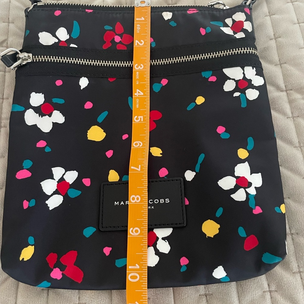Marc Jacobs Black Floral Print Crossbody Bag with Colorful Accents - Picture 13 of 14